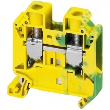 Клеммник винтовой на DIN-рейку 16 мм.кв. (жёлто-зелёный), 2 точки подкл. Schneider Electric, NSYTRV162PE
