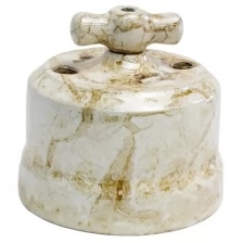 Выключатель поворотный (2-кл) керамический EDISEL Verona мрамор