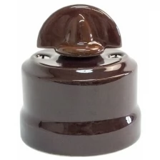 Выключатель поворотный (2-кл) с ручкой, монетка, EDISEL Verona коричневый
