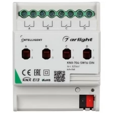 INTELLIGENT ARLIGHT Релейный модуль KNX-704-SW16-DIN (BUS, 4x16A) (Arlight, -)