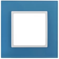 ЭРА 14-5101-28 ЭРА Рамка на 1 пост, стекло, Эра Elegance, голубой+бел (10/50/1800)