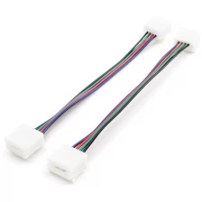 Комплект коннекторов для подключения светодиодной ленты Apeyron 09-15 с шириной подложки 10 мм , тип диодов SMD 5060/5050, 2 клипсы с проводами для RGB ленты. Адаптер для соединения двух лент.