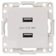 Стокгольм Механизм Розетки USB 2-местной 2,1А белый EKF PROxima