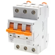 Выключатель автоматический СВЕТОЗАР 3-полюсный, 10 A, "C", откл. сп. 10 кА, 400 В