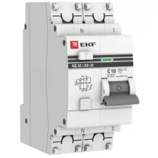 Дифференциальный автомат EKF PROxima АД-32 1P+N 16А/30мА (хар. C, AC, электронный, защита 270В) 4,5кА (DA32-16-30-pro)