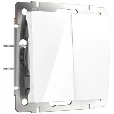Выключатель двухклавишный проходной белый Werkel W1122001/ Выключатель двухклавишный проходной (белый)