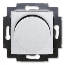 Светорегулятор (диммер) ABB Levit поворотно-нажимной 60-600 Вт R серебро / дымчатый чёрный