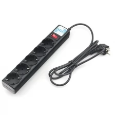 PowerCube Фильтр-удлинитель SPG-B-0,5M-BLACK SPG-B-0 0,5 м 5 розеток черный графит 10А 2,2кВт