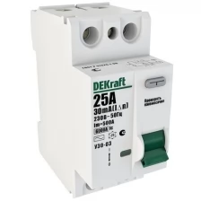 DEKraft Выключатель дифференциального тока 2P 25А 30мА тип AC 6кА УЗО-03 SchE 14207DEK