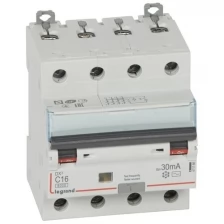 Дифференциальный автоматический выключатель АВДТ DX3 4 полюса, 20А, Тип AC, х-ка C, 30мА | код. 411187 | Legrand ( 1шт. )