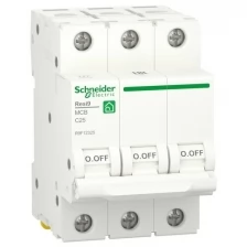 Выключатель автоматический 3П 25А характеристика С 6000A (АВ) RESI9 Schneider Electric R9F12325