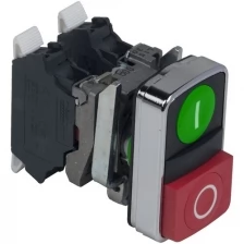 Кнопка 2-я с маркировкой, с возвратом, (зеленая-красная) без фиксации Schneider Electric, XB4BL73415