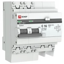 EKF Выключатель автоматический дифференциального тока 2п 4мод. C 16А 30мА тип AC 4.5кА АД-2 PROxima EKF DA2-16-30-pro