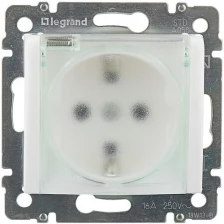 Розетка 1гн с 3/К с крыш. шторки с/у белый механизм IP44 Valena Legrand (1/10/100)