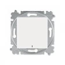 Выключатель одноклавишный с подсветкой ABB Levit жемчуг / ледяной (2CHH590146A6068)