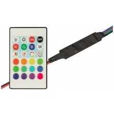 Контроллер SMART-MINI-RGB-SET (12-24V, 3x1.5A, ПДУ 24кн, IR) (ARL, IP20 Пластик)