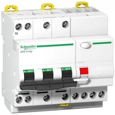 Schneider Electric Выключатель автоматический дифференциального тока 4п C 16А 30мА тип AC 6кА DPN N Vigi Acti9 SchE A9D31716