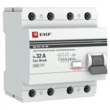 elcb-4-63-30-em-pro Выключатель дифференциального тока EKF PROxima ВД-100 4П 63А 30мА тип AC