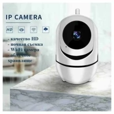 Поворотная камера видеонаблюдения с датчиком движения / Беспроводная видеокамера с ночным наблюдением IP 360 Eyes / Luoweite