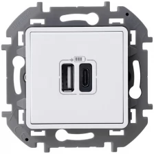Legrand INSPIRIA Белый Зарядное устройство с двумя USB-разьемами A-C 240В/5В 3000мА