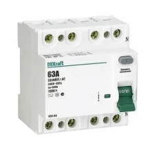 Schneider Electric Выключатель дифференциального тока (УЗО) 4п 63А 30мА тип AC 6кА УЗО-03 SchE 14081DEK