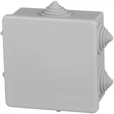 Коробка распаячная КМ41235 для открытой проводки 85х85х40мм IP44 (RAL 7035, 6 гермовводов) IEK