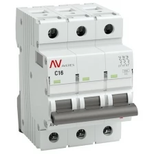 Автоматический выключатель EKF 3п C 6А 6кА AV-6 AVERES, mcb6-3-06C-av