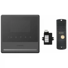 Комплект видеодомофона и вызывной панели COMMAX CDV-43Y (Черный) / AVC 305 (Черная) + Модуль VZ Для координатного подъездного домофона