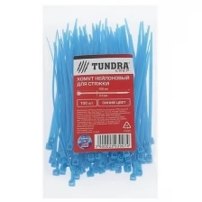 Тундра Хомут нейлоновый TUNDRA krep, для стяжки, 2.5х100 мм, цвет синий, в упаковке 100 шт.