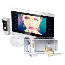 Набор: видеодомофон с записью по датчику движения и электромеханический HDcom S104 и замок Anxing Lock-AX042.
