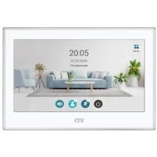 Видеодомофон CTV-M5702 White (Белый) Монитор с 7" сенсорным дисплеем, поддержкой формата AHD и записью в Full HD с удаленным доступом WI-FI