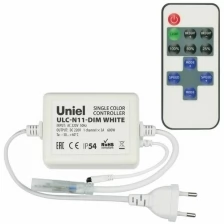 Типы/Светодиодная подсветка/Контроллеры для лент Uniel Контроллер для светодиодных одноцветных лент 220В Uniel ULC-N11-Dim White UL-00002277