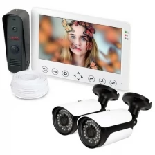 Набор: видеодомофон HDcom W715 и две уличные видеокамеры KDM-6215G - запись по движению с любой из камер, домофон москва в подарочной упаковке