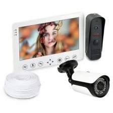 Комплект (домофон - уличная видеокамера) HDcom W715 KDM-6215G, домофон интерсвязь с камерой, запись по движению