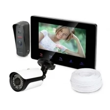 Набор: видеодомофон HDcom B707 и уличная камера KDM-6215G - запись по движению с любой из камер - домофоны для квартиры в подарочной упаковке