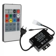 Контроллер Ecola, для RGB ленты 16х8 мм, 220 В, 1000 Вт, 4.5 А, IP68, инфракрасный пульт