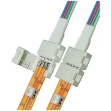 Коннектор UCX-SD4/B20-RGB WHITE 020 POLYBAG (провод) для светодиодных лент 5050 RGB с блоком питания, 4 контакта, IP20, цвет белый, 06610 Uniel