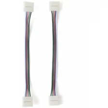 "09-74 Комплект коннекторов (2 клипсы с проводами)для RGBW светодиодной ленты 12,c AWG22+GRBW кабелем"