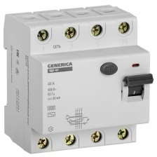 Выключатель дифференциального тока (УЗО) 4п 25А 30мА тип AC ВД1-63 GENERICA IEK MDV15-4-025-030