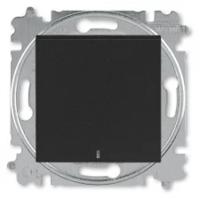 Выключатель одноклавишный с подсветкой ABB Levit антрацит / дымчатый чёрный (2CHH590146A6063)