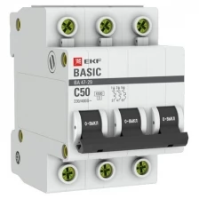 Автоматический выключатель 3P 32А (C) 4,5кА ВА 47-29 EKF Basic