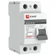 Выключатель дифференциального тока (УЗО) 2п 40А 30мА тип AC ВД-100 PROxima (электромех.) EKF elcb-2-40-30-em-pro, 1шт
