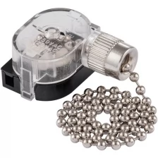 Выключатель цепочка-металл REV 2А для бра, торшеров, светильников, серебро