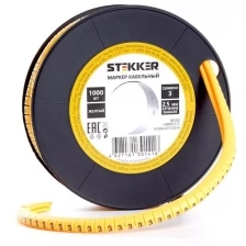 Кабель-маркер "3" для провода сеч.4мм , желтый, CBMR40-3 (500шт в упак)