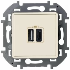 Зарядное устройство с двумя USB-разьемами A-C 240В/5В 3000мА - INSPIRIA - слоновая кость 673761