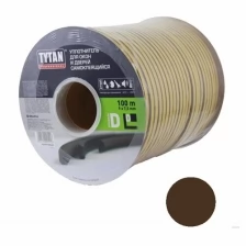 Уплотнитель D-профиль Tytan Professional, 9 x 7,5 мм, бухта 100 м, черный
