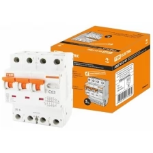 Автоматический Выключатель Дифференциального тока селективного типа АВДТ 63S 4P(3P+N) C63 100мА 6кА тип АС TDM (Цена за: 1 шт.)