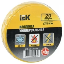 IEK Изолента IEK UIZ-13-10-K52 ш.15мм 20м желтый/зеленый (упак.:10шт) (UIZ-13-10-K52-10PCS)