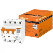 Дифференциальный автоматический выключатель Tdm Electric АВДТ 63, 4Р(3Р+N), C32, 30 мА, 6 кА, тип А