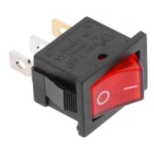 ПК кидс тойз ДВ Переключатель красный с подсветкой, 12 В, 15 A, 3 контакта, размер Mini